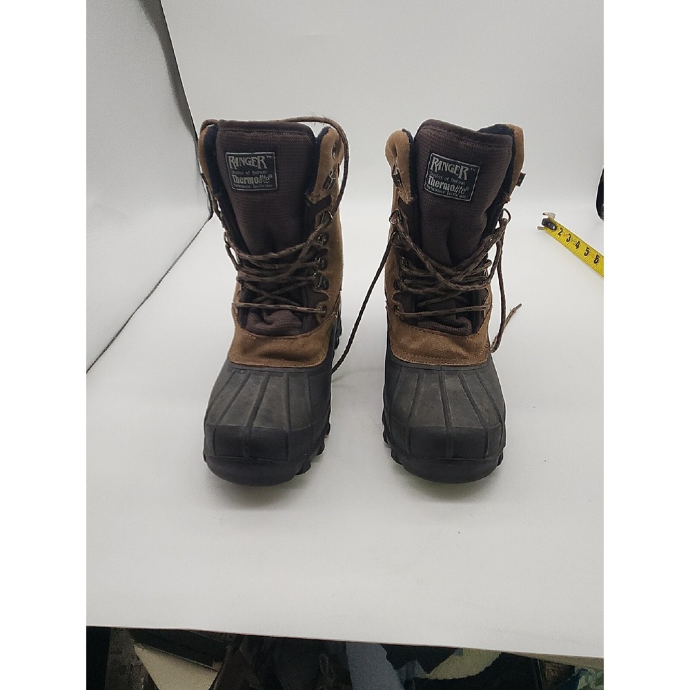 Ranger Thermolite Winter Boots Mens 8 Brown Suede Rubber Duck Snow Insulated